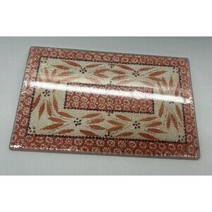 Small Temptations glass trivet old world Orange rectangle tempered SEALED 7” New